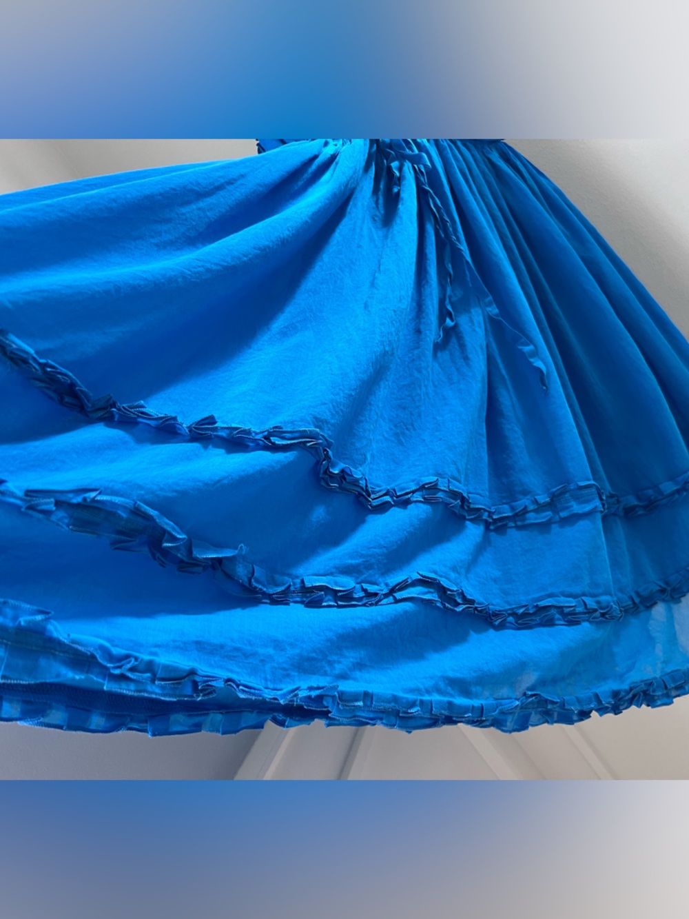 Manolo Vibrant Blue Ruched Strap Dress - Picture 6 of 10